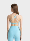 Millennia Crisscross Back Scoop Neck Active Cami with Detachable Chest Pads - Hovatok