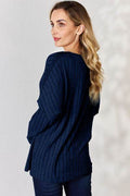 Basic Bae Full Size Ribbed Half Button Long Sleeve T-Shirt - Hovatok