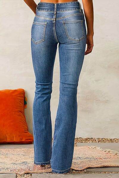 Cat Whisker Washed Bootcut Jeans - Hovatok