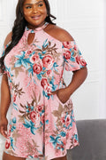Sew In Love Full Size Fresh-Cut Flowers Cold-Shoulder Dress - Hovatok