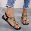 Rhinestone Butterfly Flat Sandals - Hovatok