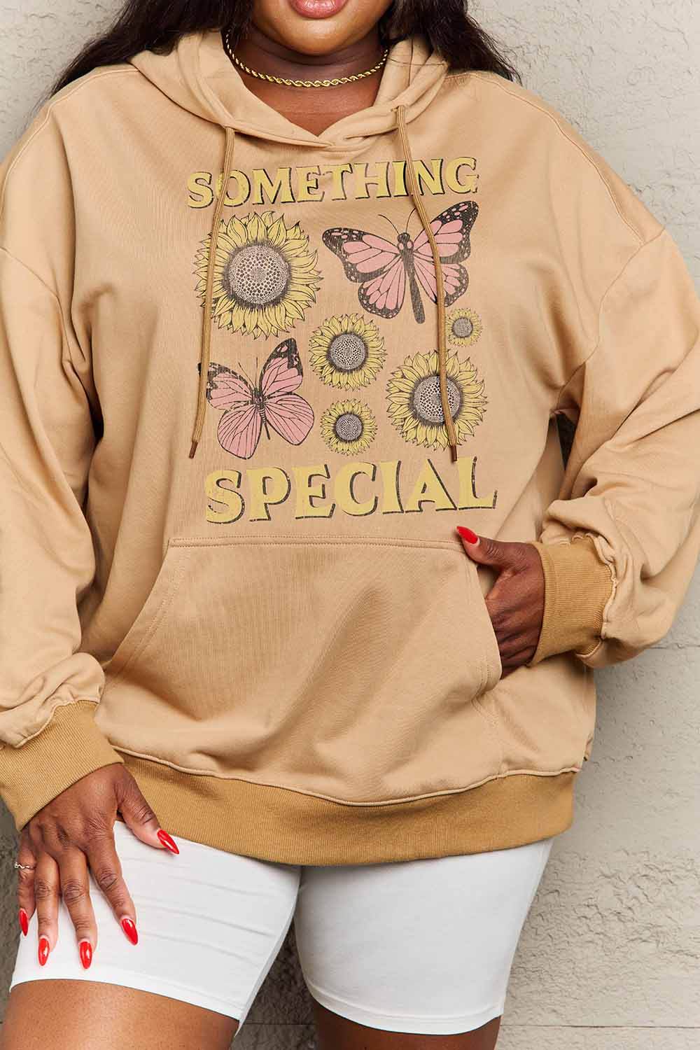 Simply Love Simply Love Full Size SOMETHING SPECIAL Graphic Hoodie - Hovatok