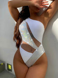 Contrast Panel One-Piece Swimsuit - Hovatok