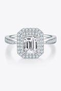 Adored 1 Carat Moissanite 925 Sterling Silver Side Stone Ring - Hovatok