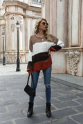 Angel Wings Color Block Round Neck Sweater - Hovatok
