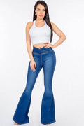 American Bazi High Waist Pull On Flare Jeans - Hovatok