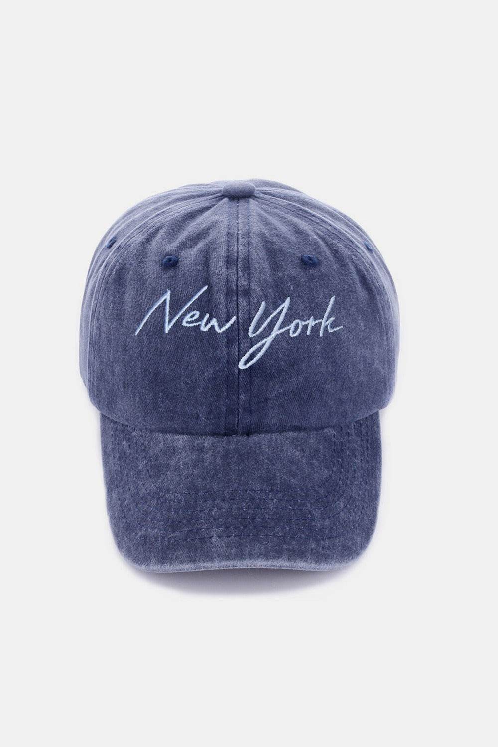 Zenana Washed Embroidered City Baseball Cap - Hovatok