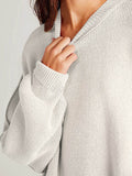 Double Take Side Slit Round Neck Long Sleeve Sweater - Hovatok