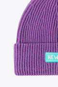 NEWYORK Patch Rib-Knit Cuffed Beanie - Hovatok