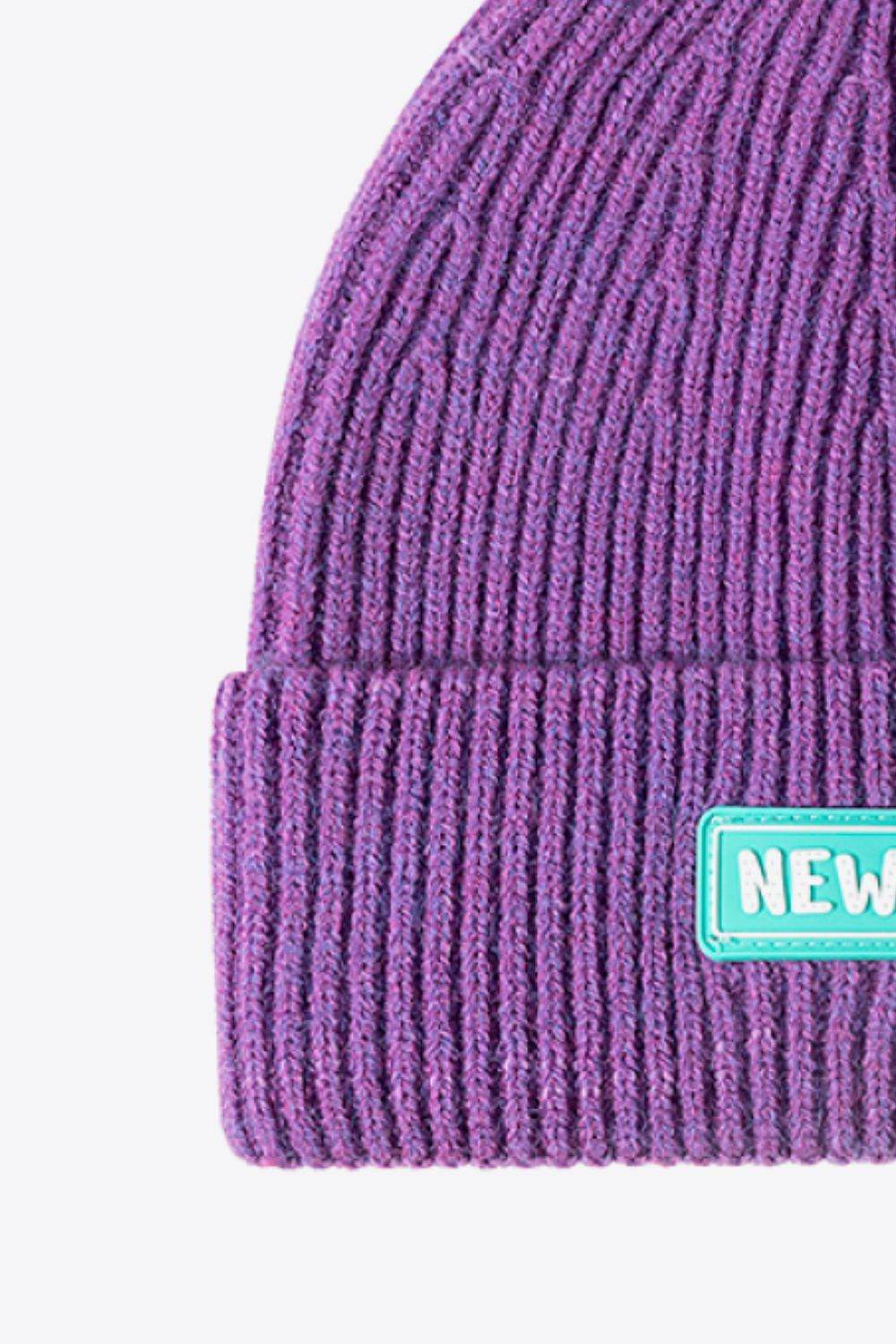 NEWYORK Patch Rib-Knit Cuffed Beanie - Hovatok