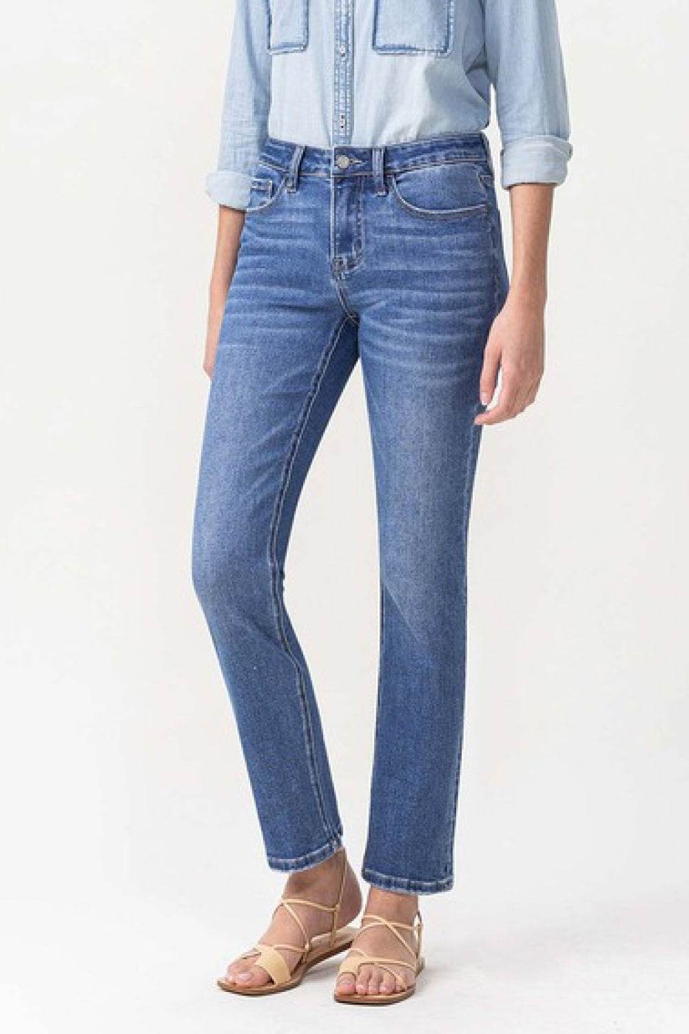 Lovervet Full Size Maggie Midrise Slim Ankle Straight Jeans - Hovatok