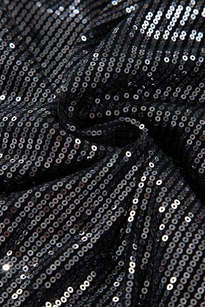 Sequin Surplice Long Sleeve Bodysuit - Hovatok