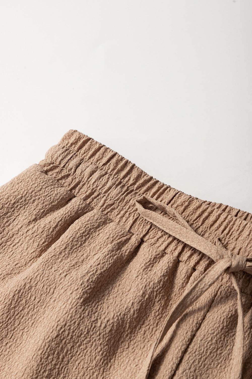 Textured Tiered Edge High Waist Shorts - Hovatok