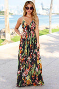 Crisscross Printed Surplice Cami Dress - Hovatok