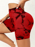 Tie-Dye High Waist Active Shorts - Hovatok
