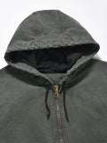 Men's Zip Up Washed Hooded Jacket - Hovatok