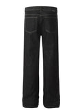 Men's Straight Leg Jeans with Pockets - Hovatok