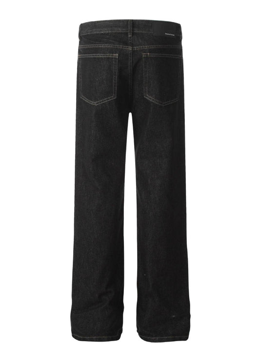 Men's Straight Leg Jeans with Pockets - Hovatok