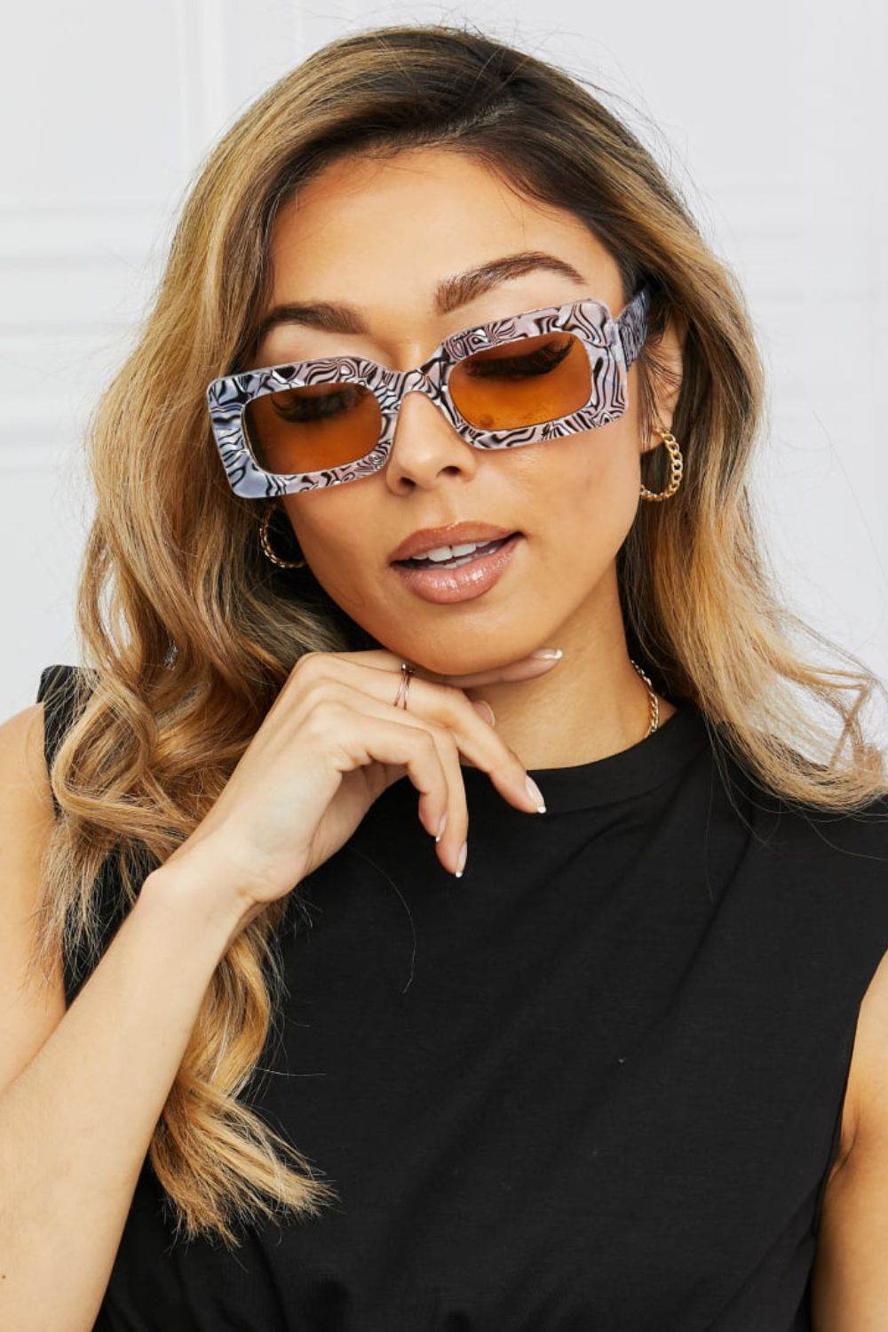 Tortoiseshell Rectangle Polycarbonate Sunglasses - Hovatok