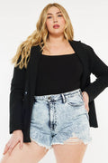 Kancan Full Size Distressed High Waist Denim Shorts - Hovatok