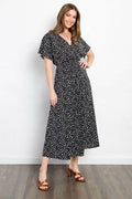 Be Stage Full Size Printed Smocked Waist Dress - Hovatok