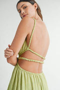 MABLE Cutout Waist Backless Maxi Dress - Hovatok
