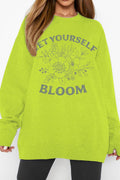Simply Love Simply Love Full Size LET YOURSELF BLOOM Graphic Sweatshirt - Hovatok