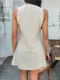 Devine Pleated Sleeveless Mini Dress - Hovatok
