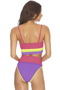 Color Block Spaghetti Strap Two-Piece Swim Set - Hovatok
