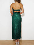 Sequin Cutout Tube Dress - Hovatok