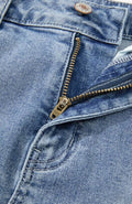Distressed Raw Hem Heart Denim Skirt - Hovatok