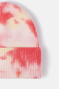 Tie-Dye Cuffed Rib-Knit Beanie Hat - Hovatok
