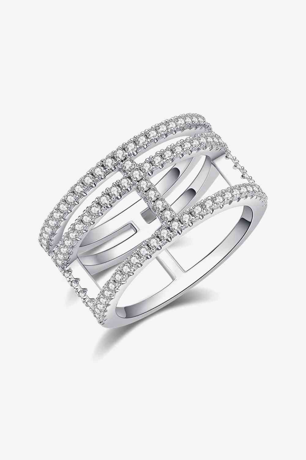 Adored Moissanite Cutout Wide Ring - Hovatok