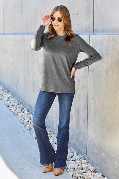 Basic Bae Full Size Round Neck Long Sleeve Top - Hovatok