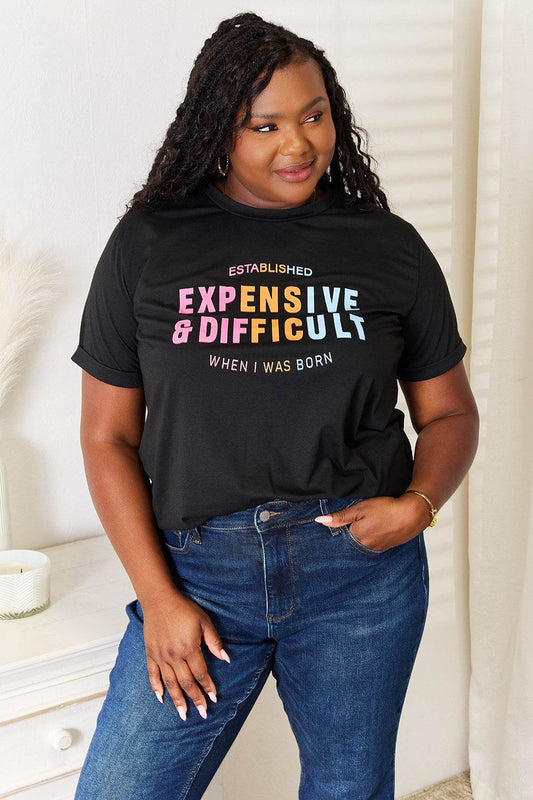 Simply Love Slogan Graphic Cuffed Sleeve T-Shirt - Hovatok