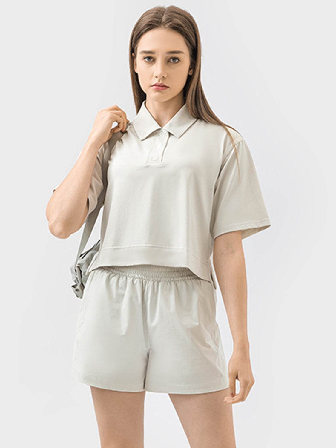 Millennia Half Button Short Sleeve Active T-Shirt - Hovatok