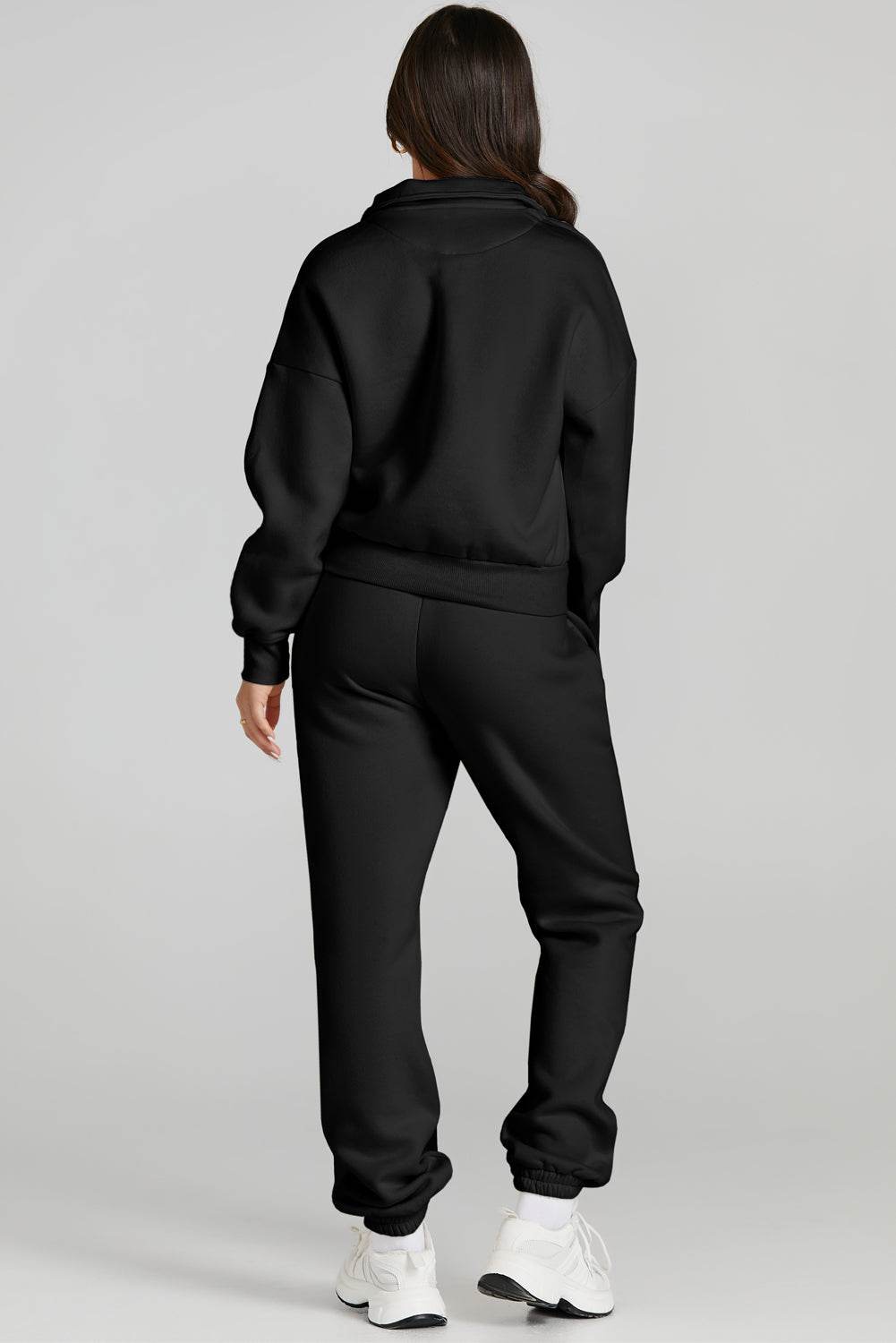 Quarter Zip Top and Drawstring Pants Active Set - Hovatok
