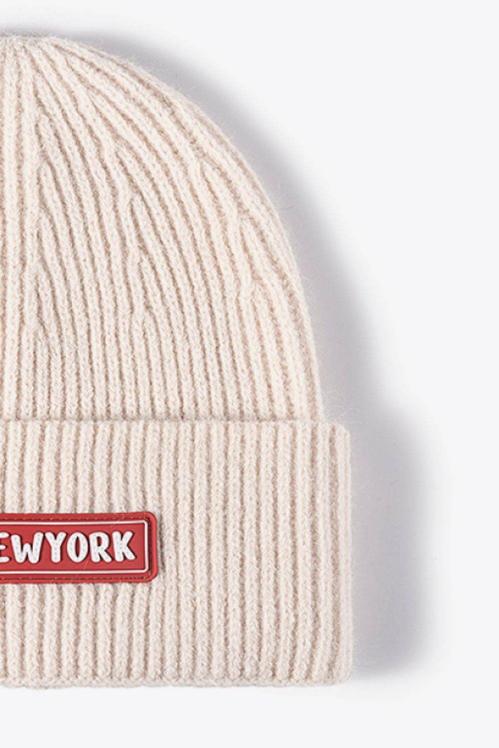 NEWYORK Patch Rib-Knit Cuffed Beanie - Hovatok