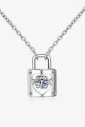 Adored Moissanite Lock Pendant Necklace - Hovatok