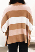Striped Round Neck Long Sleeve Sweater - Hovatok