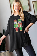 Heimish Sequin Nutcracker Long Sleeve Ribbed Top - Hovatok