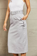 HYFVE Professional Poise Buckled Midi Skirt - Hovatok