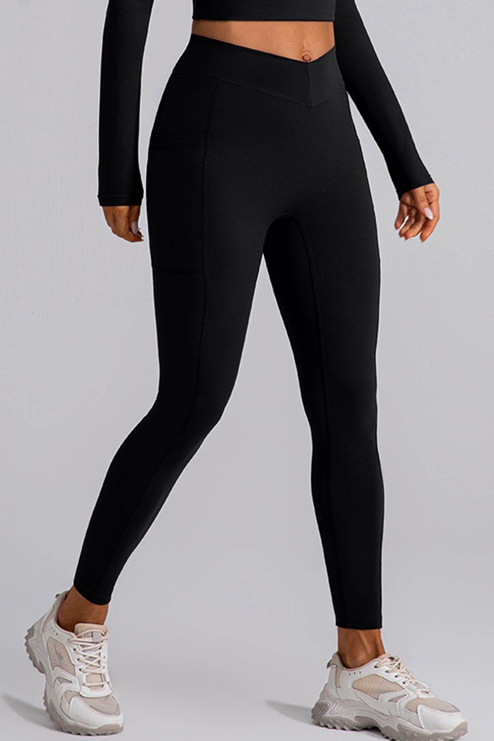 High Waist Active Leggings with Pockets - Hovatok