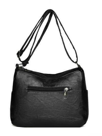 Multi Pockets PU Leather Shoulder Bag - Hovatok