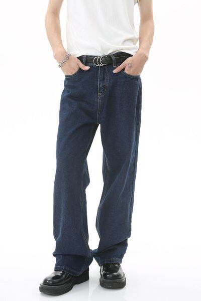 Men's Mid Rise Straight Leg Jeans - Hovatok