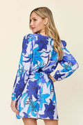 Double Take Full Size Floral Long Sleeve Romper with Pockets - Hovatok