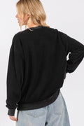 SAGE + FIG USA Letter Patch Round Neck Sweatshirt - Hovatok
