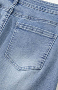 Distressed Raw Hem Heart Denim Skirt - Hovatok