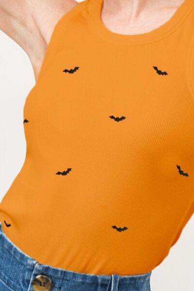 And The Why Bat Embroidered Ribbed Tank - Hovatok