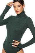 Ribbed Turtleneck Long Sleeve Bodysuit - Hovatok
